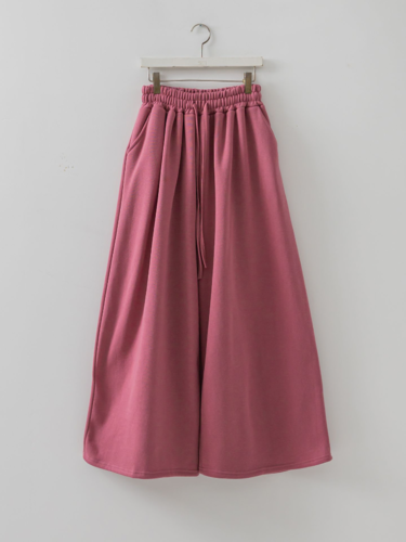 폼나나 Pomnana 루즈핏 트레이닝 허리끈 기모통와이드 가을 겨울 팬츠 - 상세 이미지 2