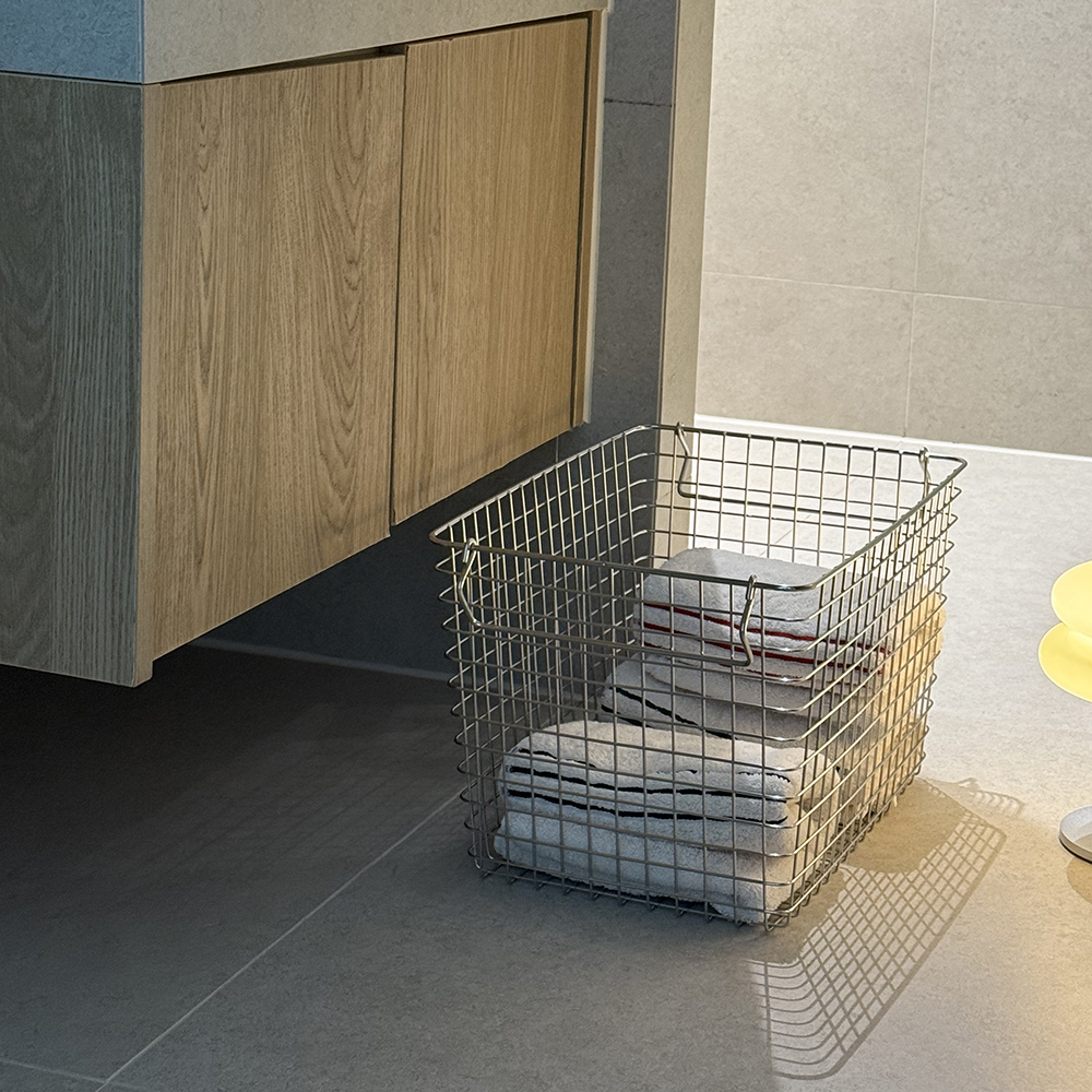 [단독] 철제 스텐 바구니 와이어 바스켓 다용도 수납 펜트리 정리 M