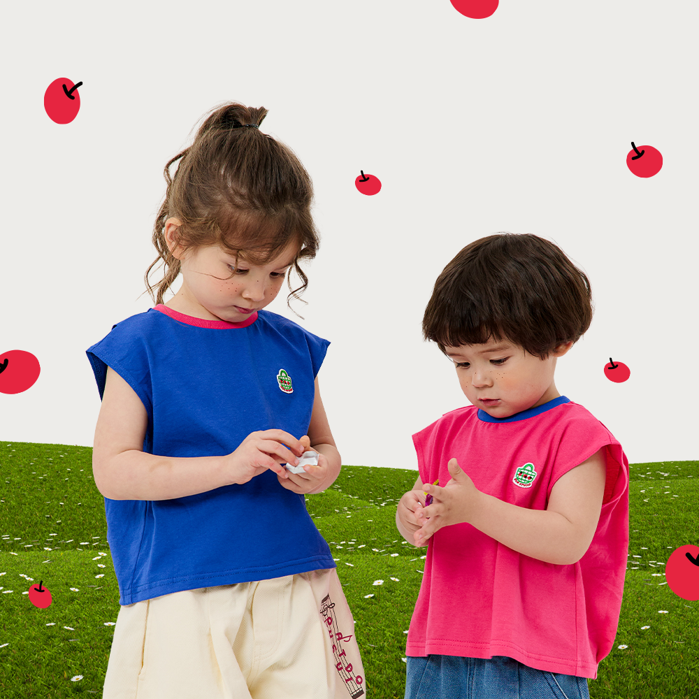 1+1 오우아스튜디오 아기 나시 티셔츠 여름 아동 아이 등원복 활동복