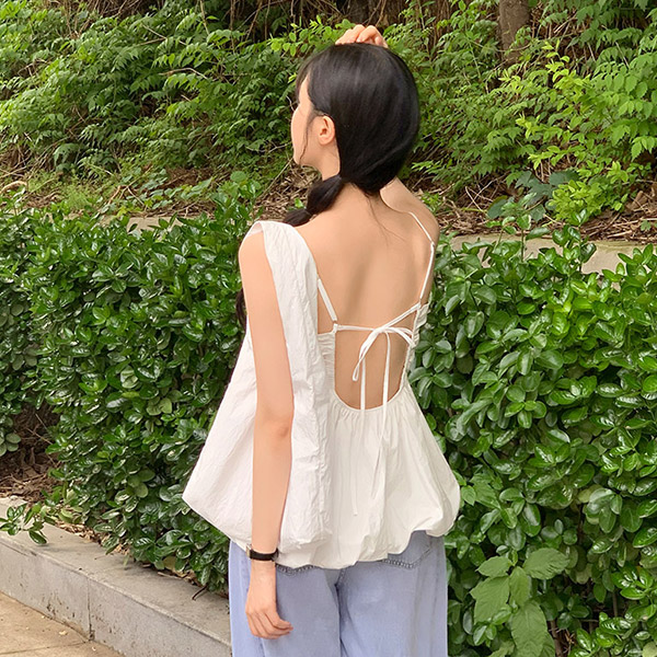 루이델 숄더 백 뒷트임 벌룬 탑 뷔스티에 세트 st2844 - 상품 이미지