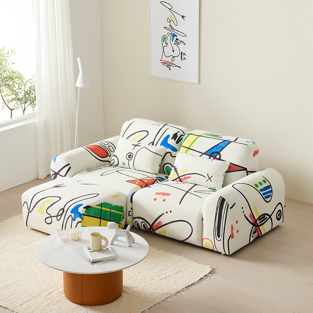 듀이 아트 3인용 쇼파 프리미엄 갤럭시 패브릭 모듈 소파 CL526