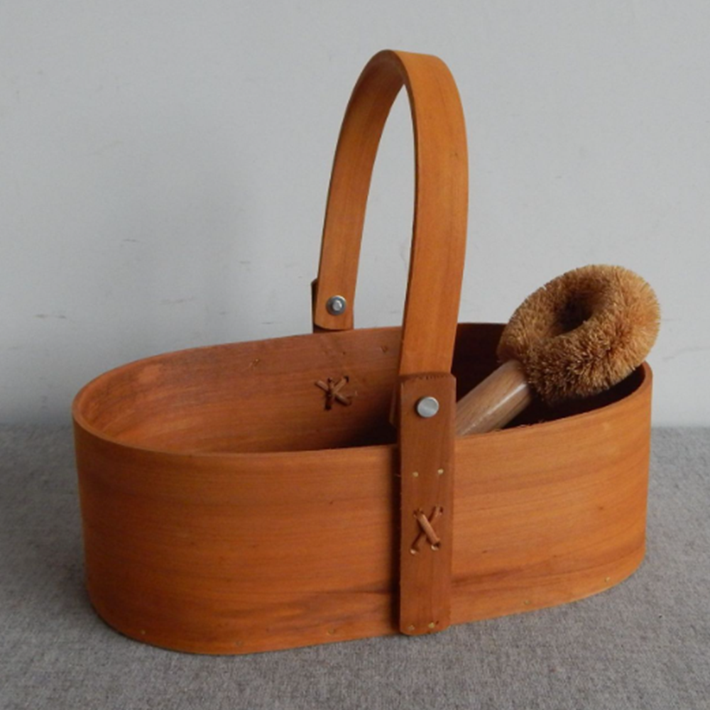 일본식 셰이커박스 욕실용바구니 보관함 피크닉바구니 나무 핸들 바구니 실목판 YR20141