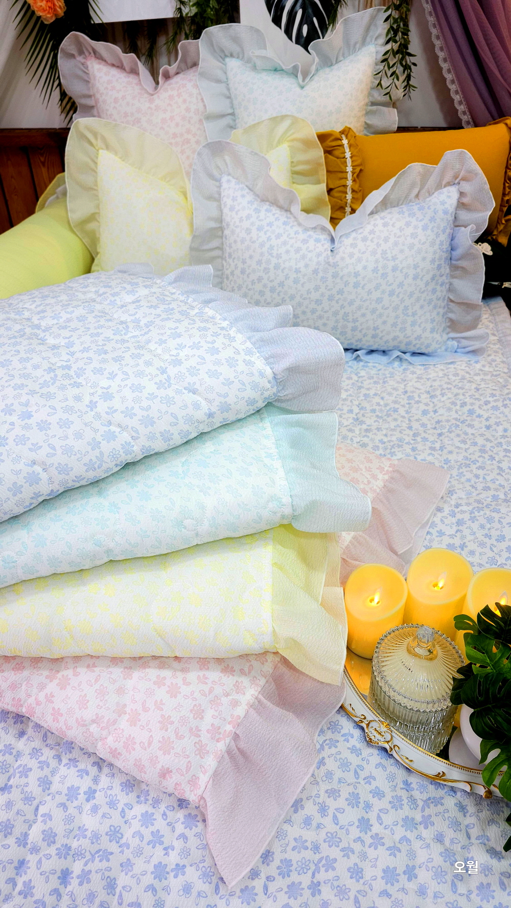 데이지 시어서커 여름 이불세트 뱀부 차렵이불세트