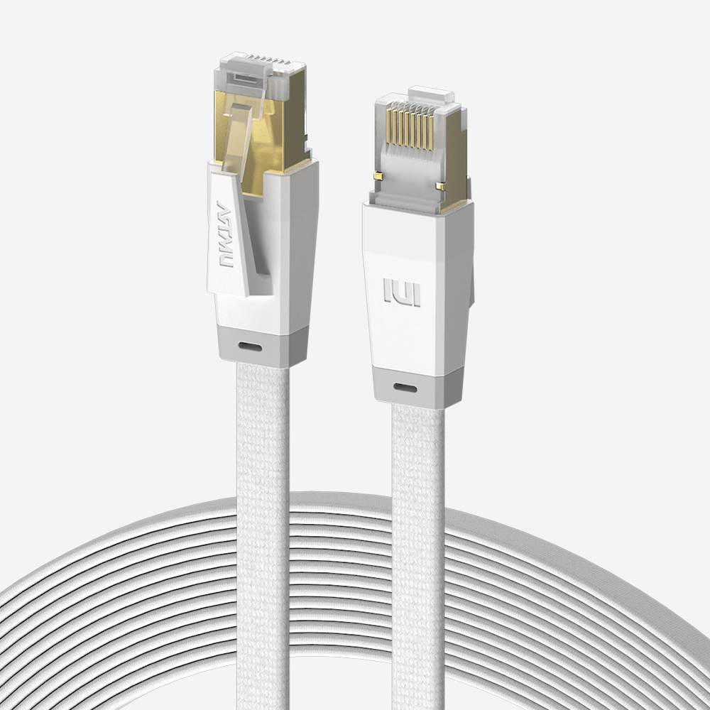 CAT8 기가랜선 이더넷 케이블 플랫 2m, 화이트