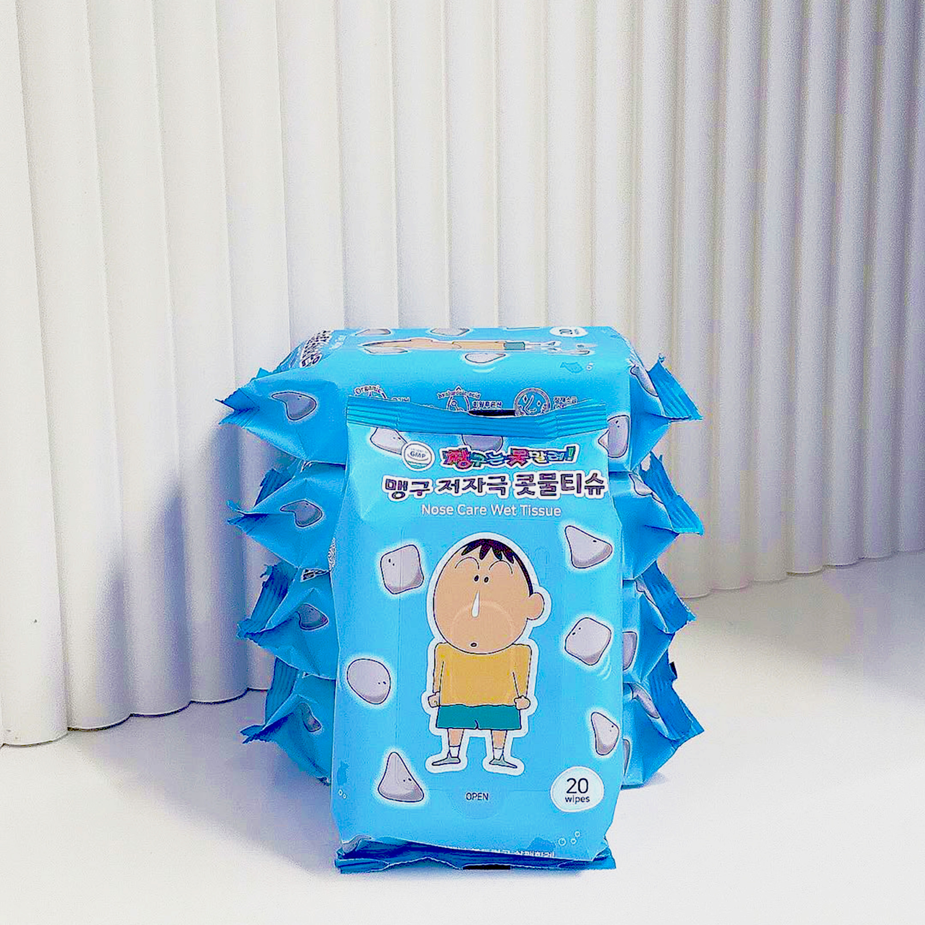 맹구 저자극 물티슈 20매 10팩  아기 강아지 콧물 엠보싱