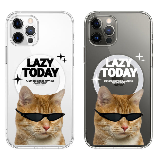 힙한 선글라스 고양이 투명 맥세이프 케이스