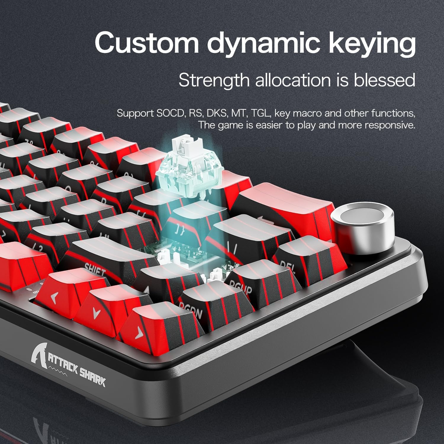 ATTACK SHARK X65PRO HE 기계식 키보드  60% 핫스왑 홀센서 8KHz 폴링레이트 RGB 코일 케이블 포함 화이트 : 제이와이즈 스토어