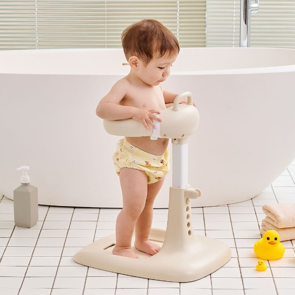 퍼기 안심 안전바 접이식 샤워 목욕핸들 워시핸들 아기비데 기저귀갈이대 크림 베이지