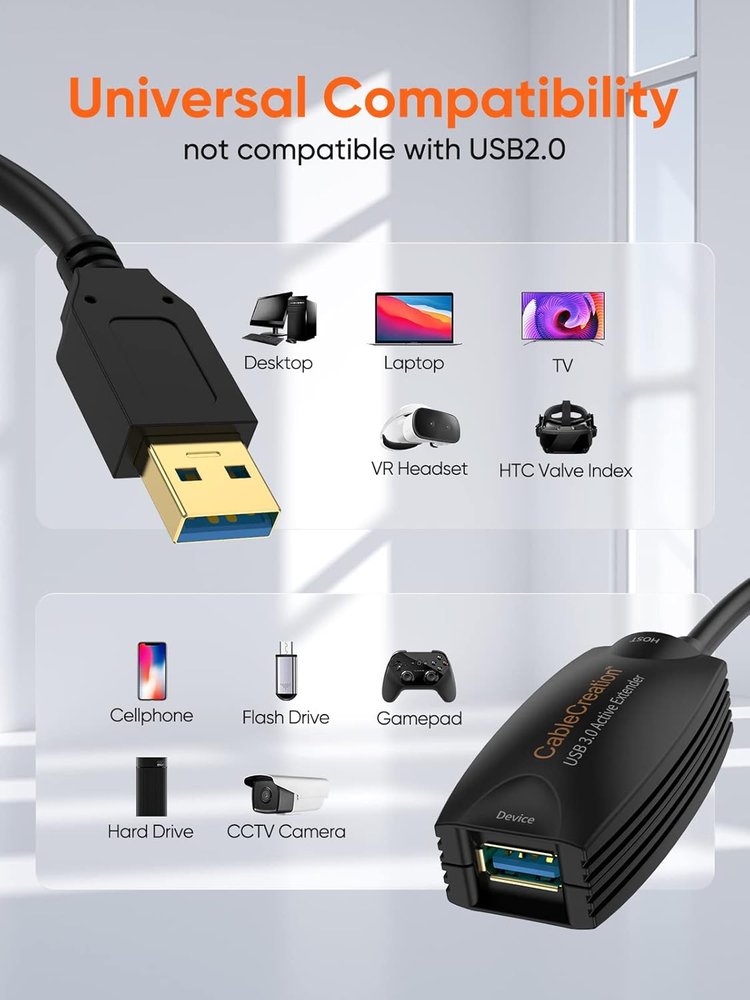 케이블크리에이션 USB3.0 고속 연장 케이블 CD0034 VR 게이밍 프린터 호환 : 더봄26