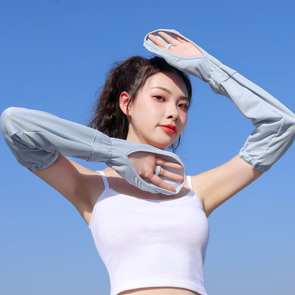 1+1 헐렁한 쿨 손등토시 골프 팔토시 자외선차단 아이스 실크 냉감 골프 등산