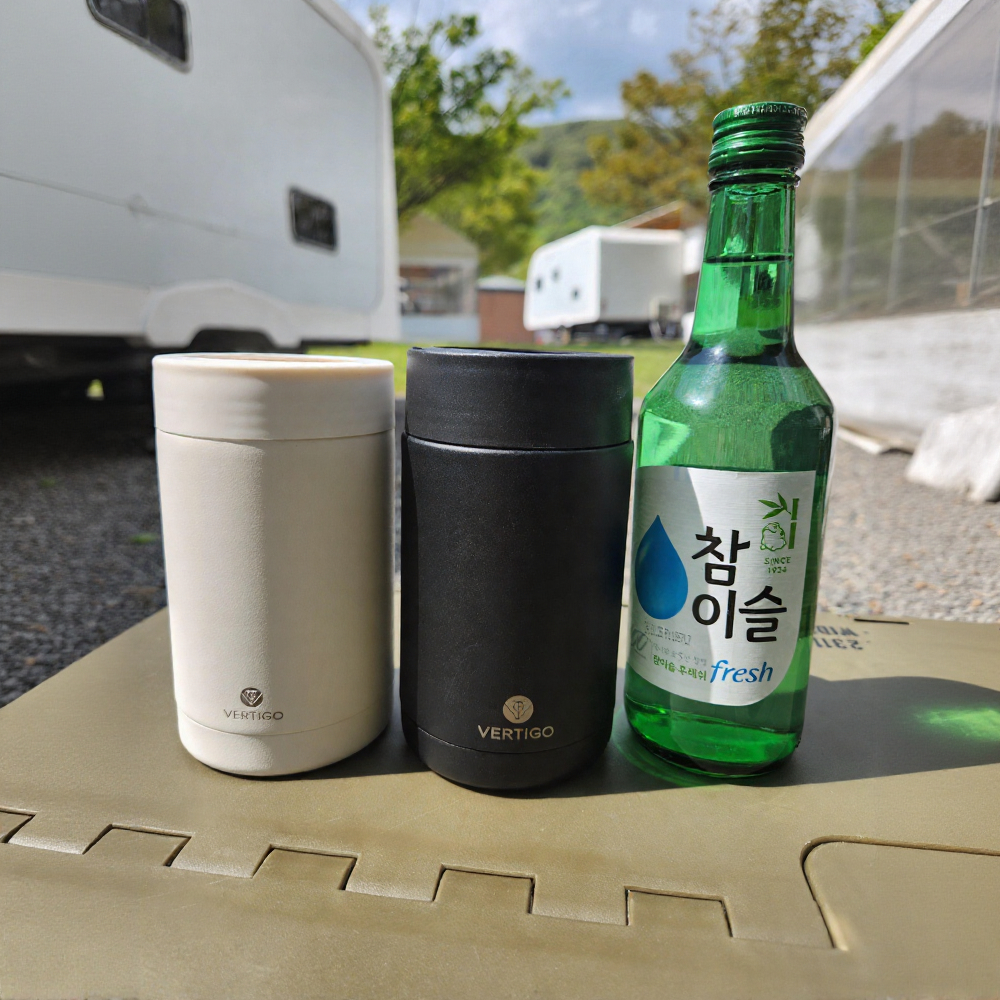 버티고 맥주 캔쿨러 맥주쿨러 캔홀더 보냉 아이싱 375ml, 블랙 - 상품 이미지