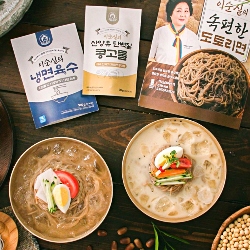 이순실 속편한 도토리 냉 콩국수 5인분 냉면 5인분 저칼로리 찐한 콩국물 국수면 - 상세 이미지 2