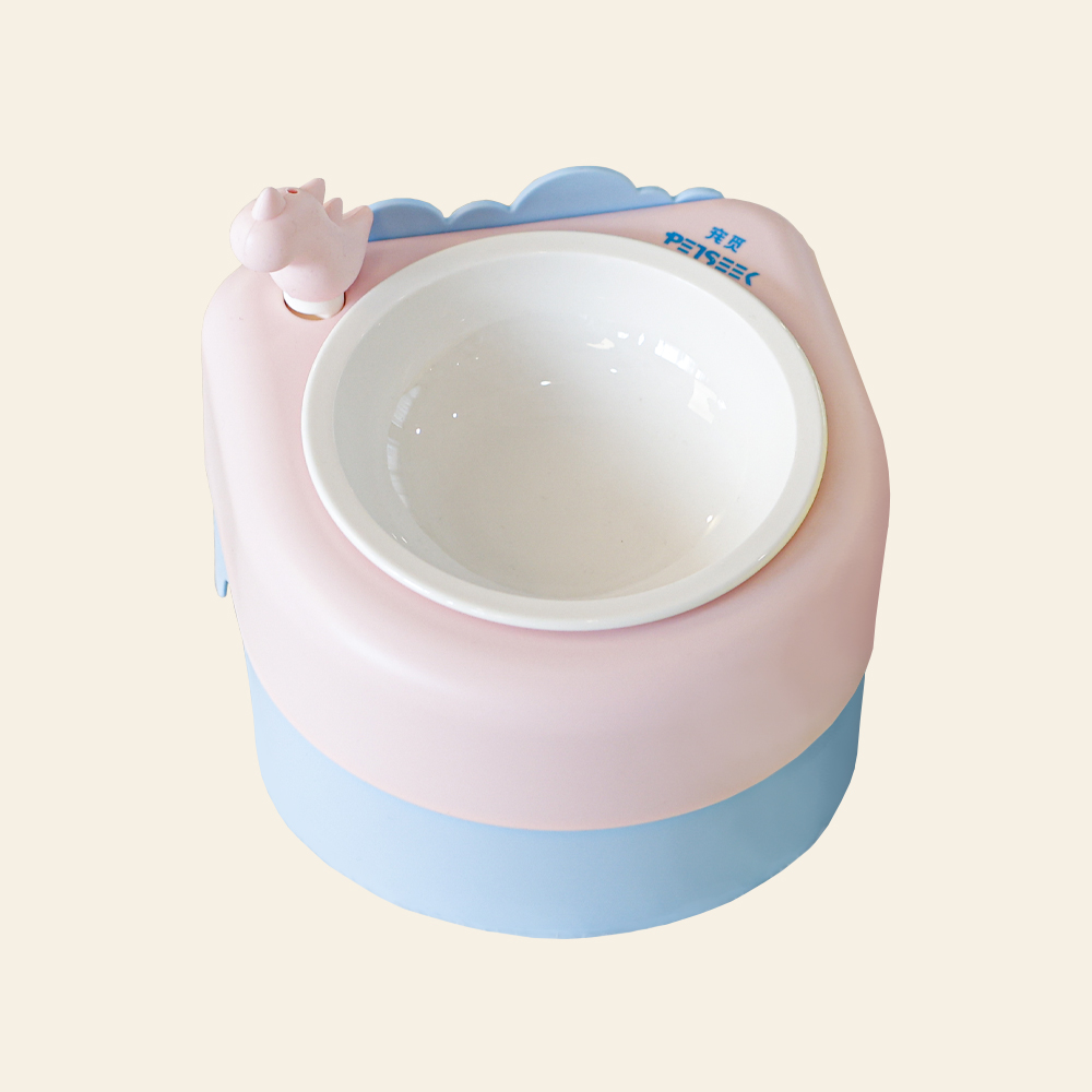 펫케어 고양이 습식 식기 강아지 밥그릇 푸디보울 노랑