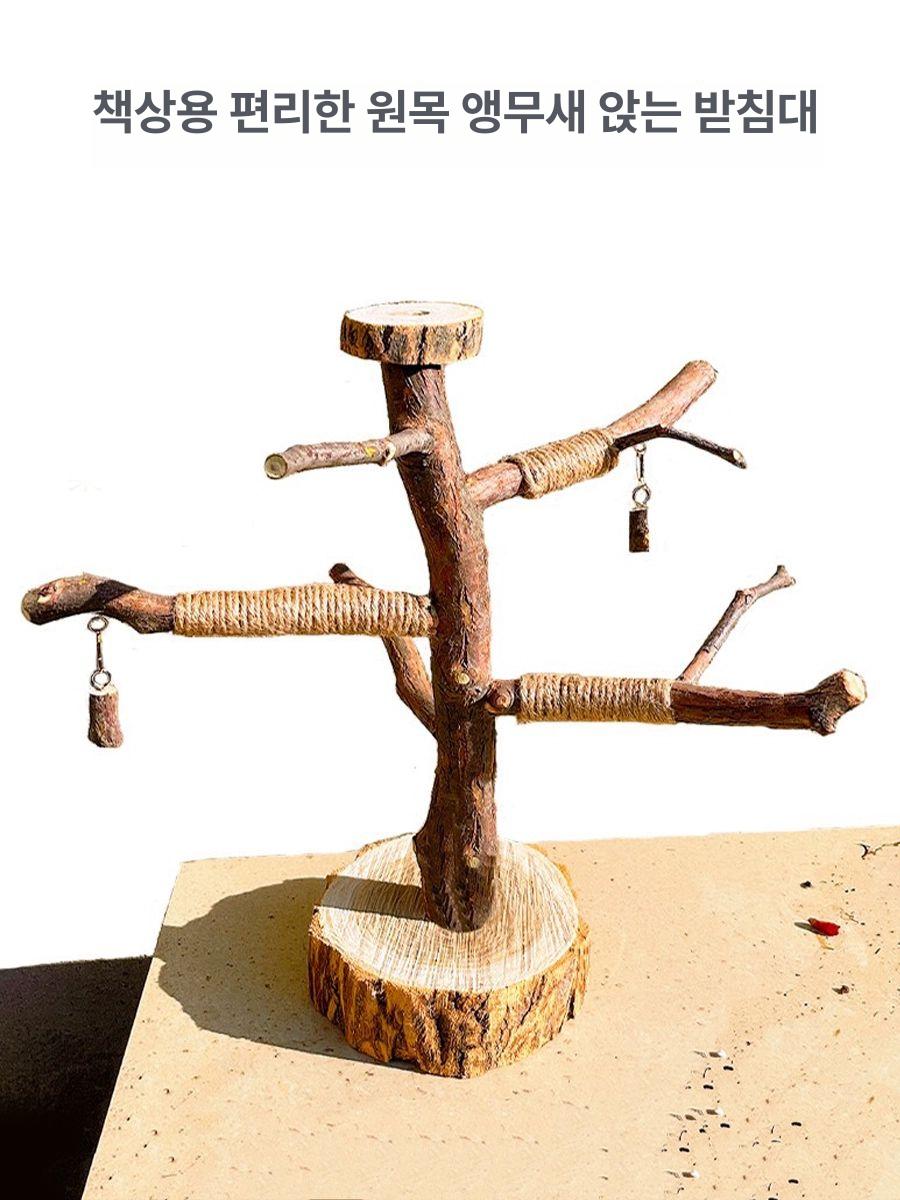 앵무새 나무횟대 폴대타워 사다리 스탠드 대형 조류 높이 약 35cm - 상세 이미지 5