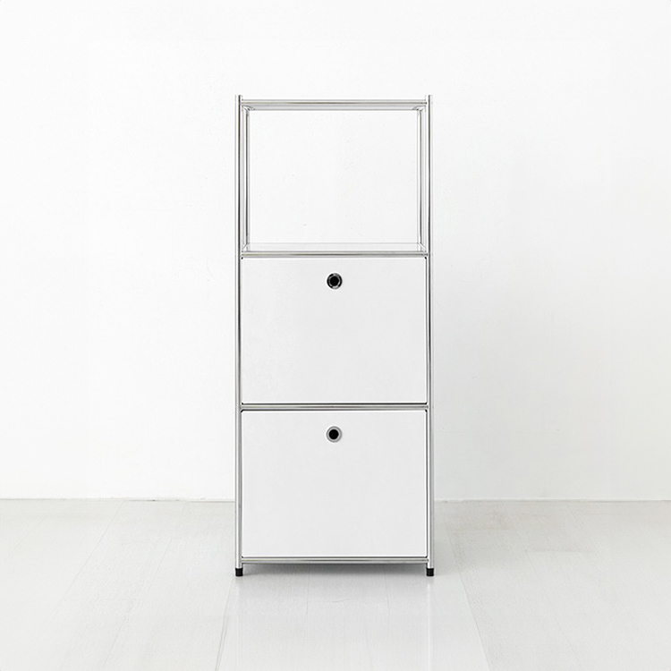 심플리 1x3 수납장 2문 BC603 500x400x1200mm, 3단, 퓨어화이트 0497.0268 - 상품 이미지