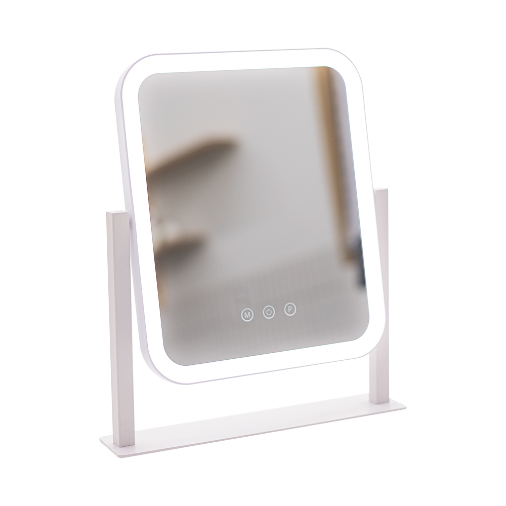 비욘드퍼니싱 무선 LED 조명 탁상용 화장 거울 라운드 화장대 스탠드