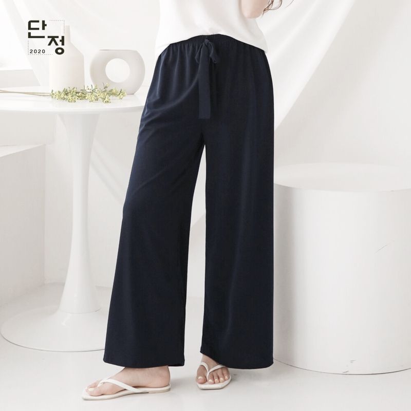 에어쿨링통와이드9부밴딩스판바지 랜덤1+1바지 - 상품 이미지