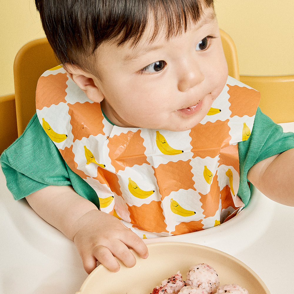 잼먹 2중 방수 아기 턱받이 일회용 20매 신생아 자기주도이유식