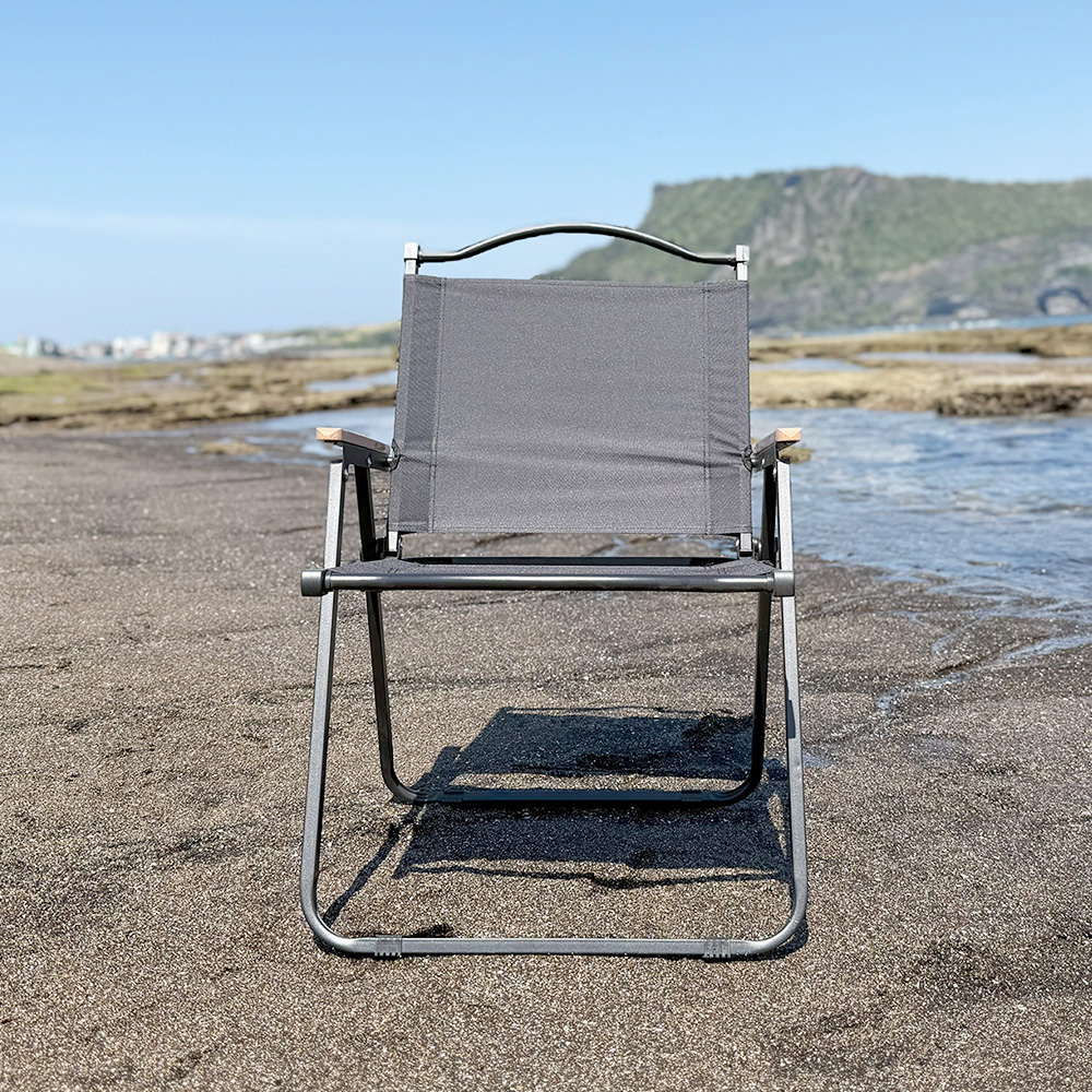 착착 접이식 폴딩 캠핑의자 로우체어 하이72cm, 블랙, 1개