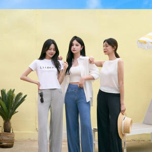 하이웨스트 쿨링 텐셀 밴딩진 여자 와이드진 쿨 데님 팬츠 여성여름청바지 ... 착용 후기 | 사이즈/핏 총정리 - 상품 이미지 2