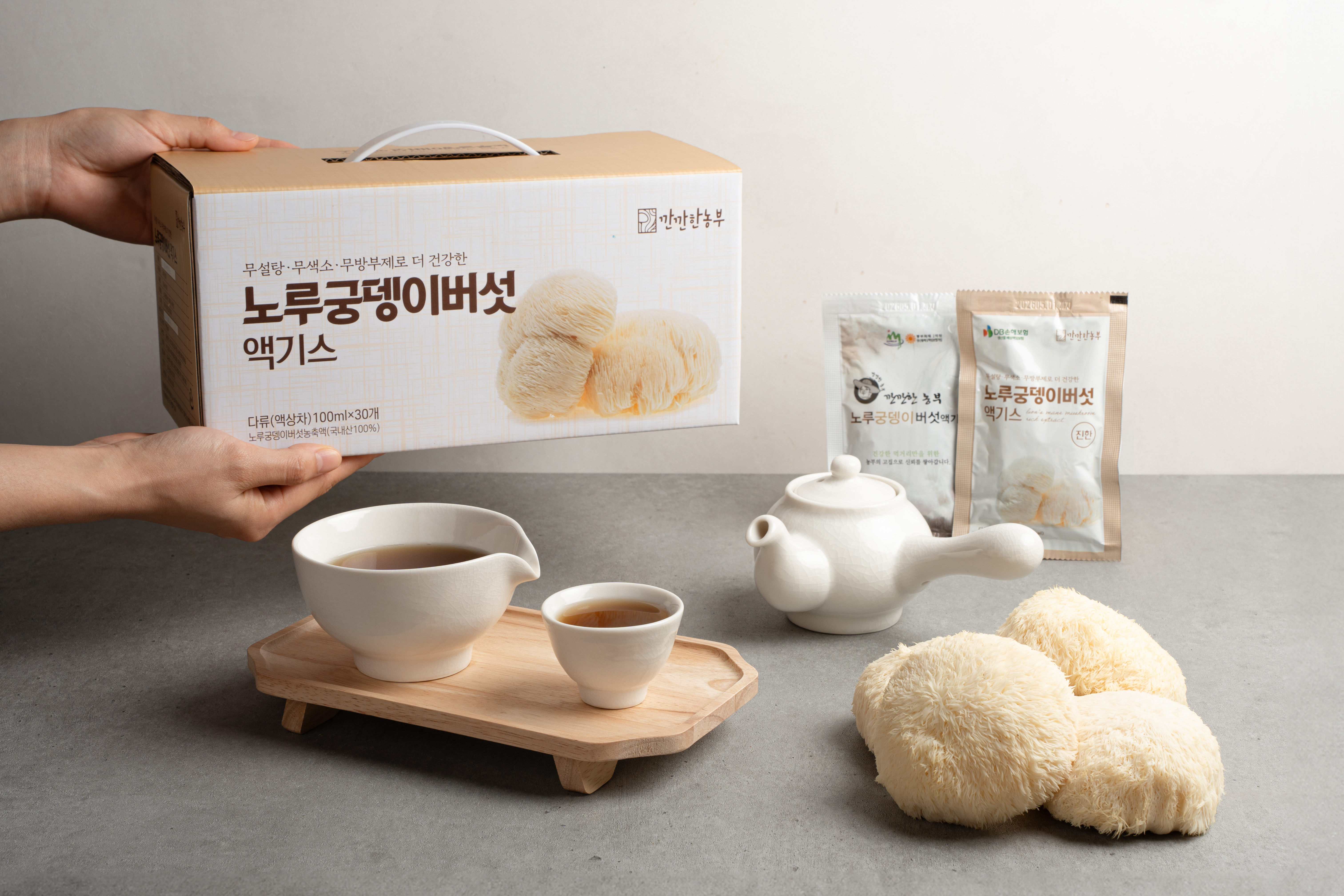 [깐깐한농부] 진한 노루궁뎅이버섯 액기스 버섯즙 진액 - 무농약 건강식품 60포, 1개 이미지 2