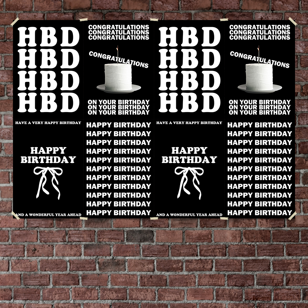 파티 포스터 생일 셀프 촬영 소품 HAPPY BIRTHDAY 해피벌쓰데이 A4 - 상세 이미지 4