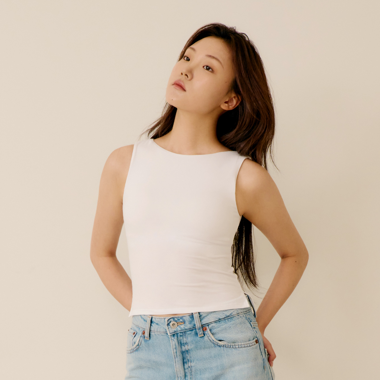 날마다 보트넥 슬릿 브라탑 브라캡 데일리 민소매 여름 나시 - 상세 이미지 2