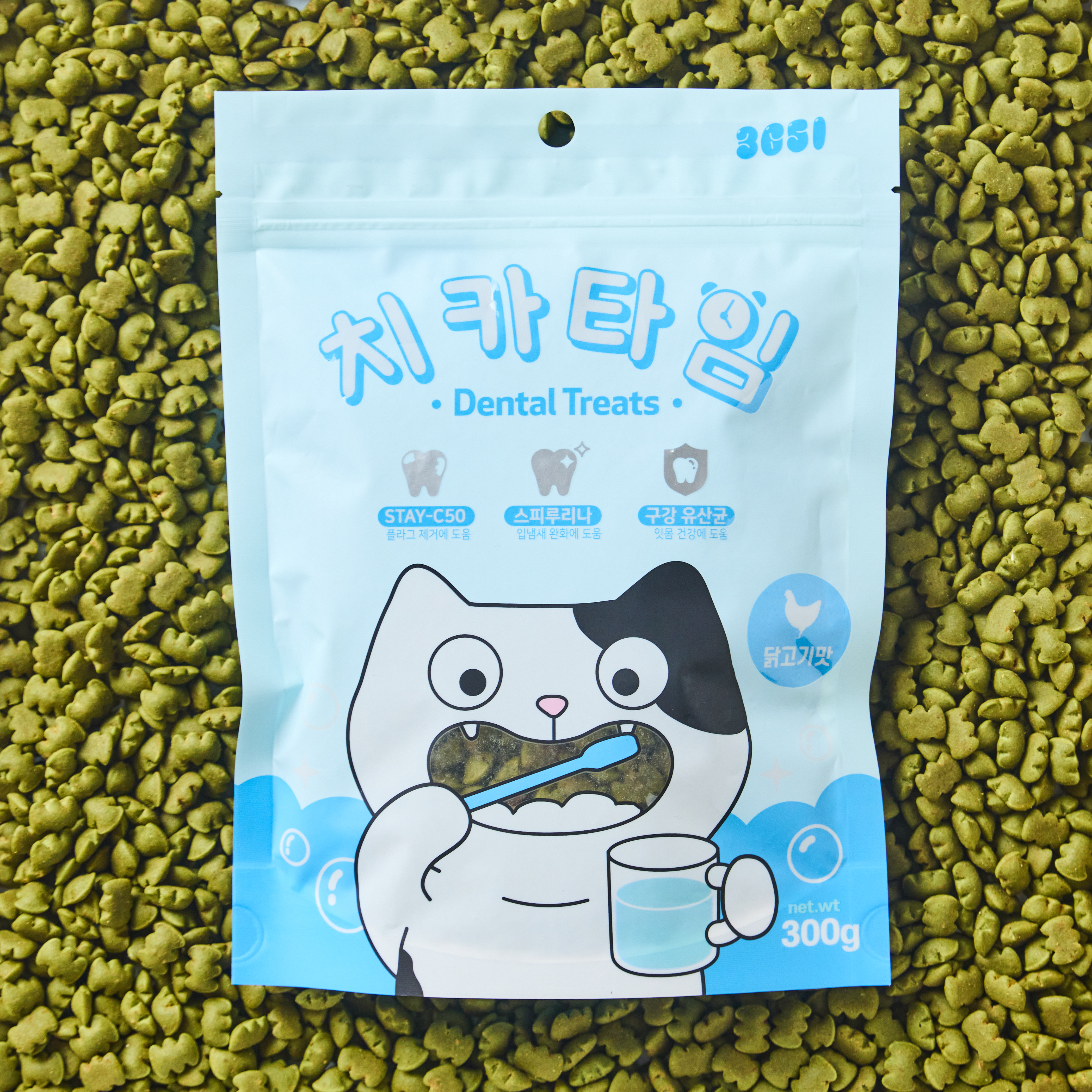 3651 치카타임 고양이 이빨과자 덴탈트릿 닭고기, 300g, 1개 제품 이미지