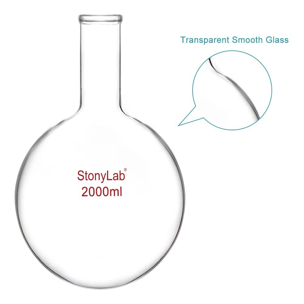 스토니랩 보로실리케이트 라운드 보텀 플라스크 2L 장경 RBF-LongNeck-Glass-2L 실험용 내열유리 : 더봄19