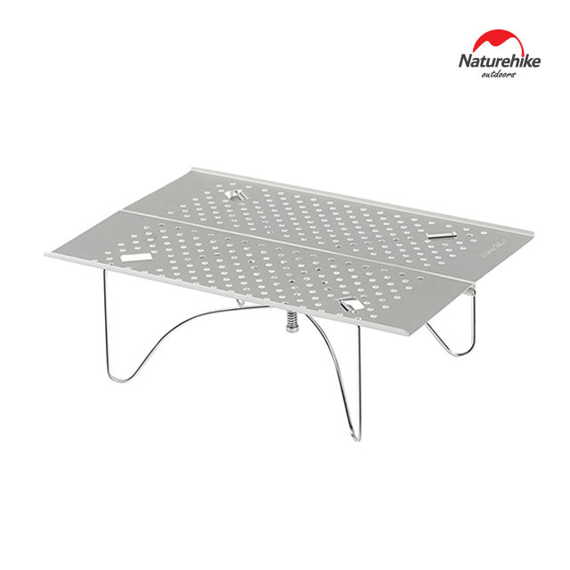 네이처하이크 X01 포터블 폴딩 테이블 S 일체형 백패킹 실버(타공)