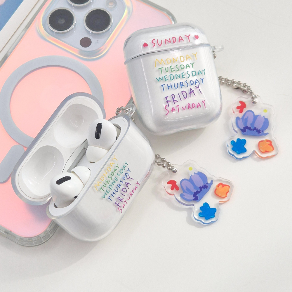 에어팟 프로2 케이스 3세대 2 1 귀여운 커플 실리콘 키링 고리 이미지 8