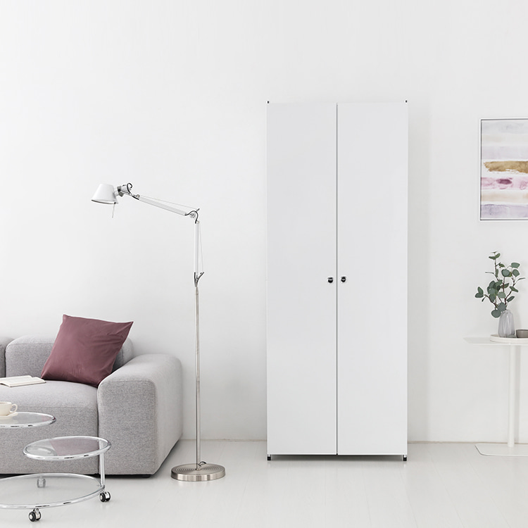 심플리 옷장 BC123 758X500X1960MM, 2단, 화이트 2794.5064 이미지 6