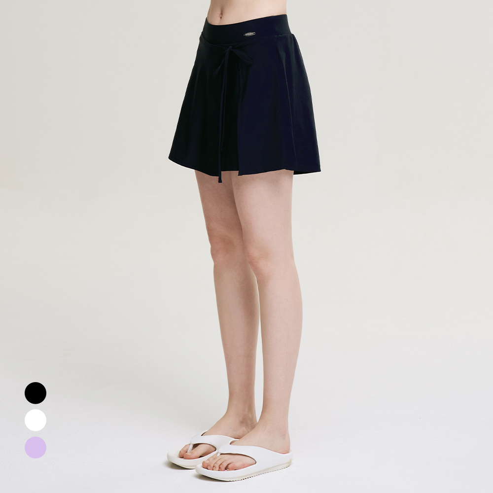 여성 에어스트레치 스커트 반바지 쇼츠 래쉬가드 리본 랩 큐롯팬츠 (3컬러) - 상품 이미지