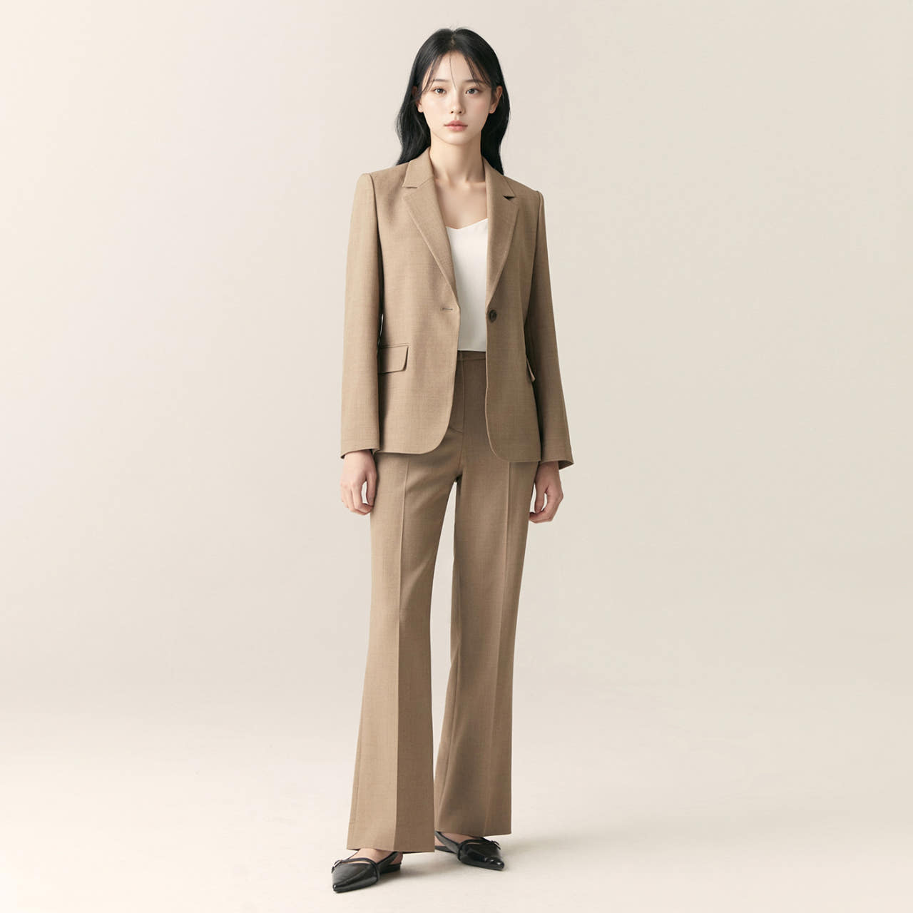 로엠 린넨라이크 롱부츠컷 슬랙스 RMTWF24R12 - 상세 이미지 2