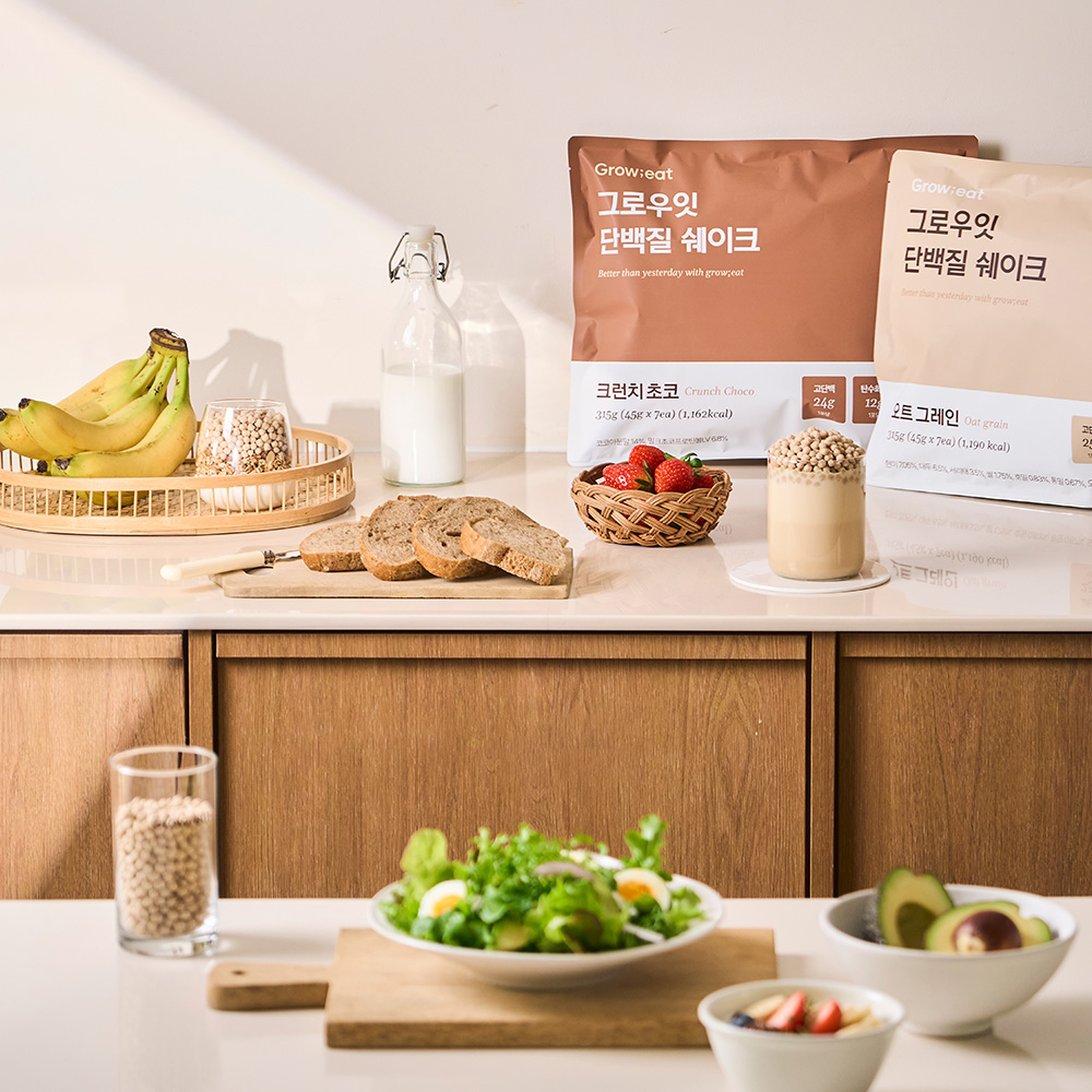 그로우잇 단백질 쉐이크 파우치 저당 식사대용 혼합 2팩 (14개입) 외 2종