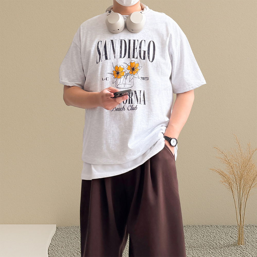 1+1 남자빅사이즈반팔티 쿨티셔츠 20수반팔티 - 상품 이미지