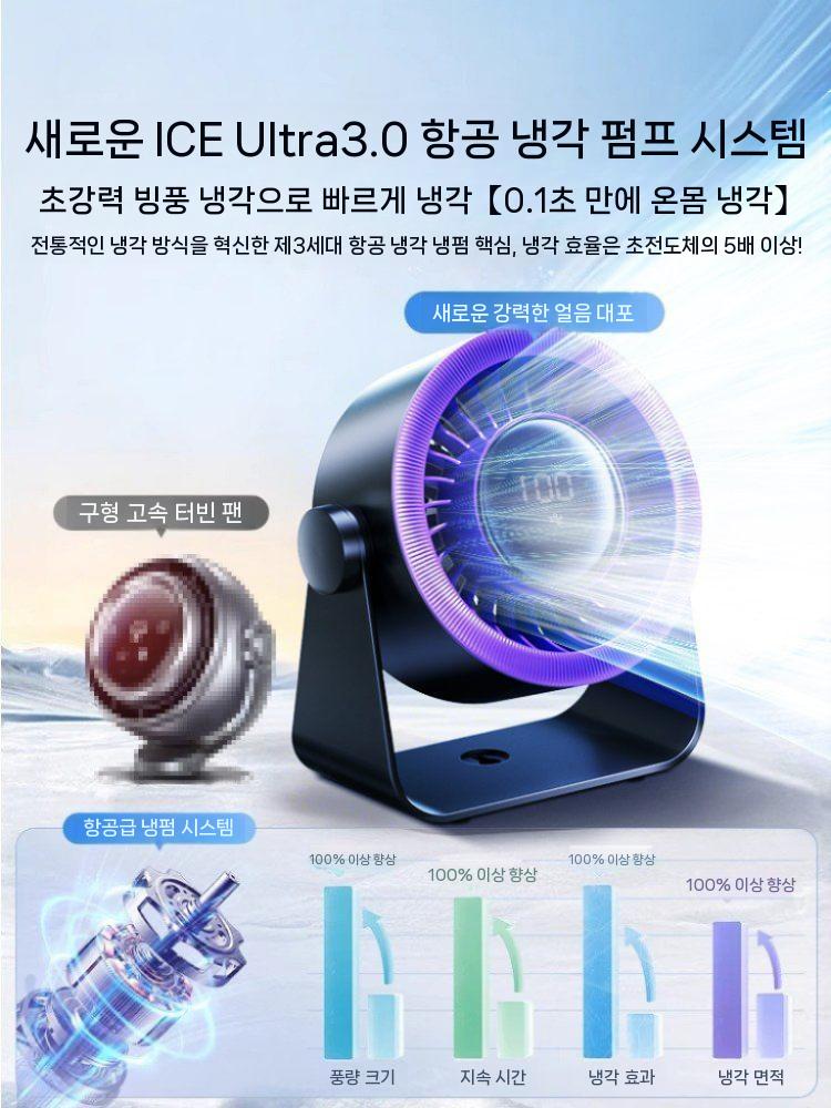 2025 신형 초강력 미니 선풍기 탁상용 USB 선풍기 사무실/주방/화장실/침실/가정용 보라색(16h) 100단계 풍량 - 상세 이미지 3