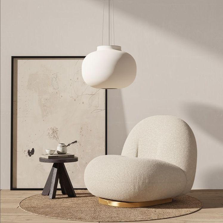 부클레소파 1인용 회전 무빙 패브릭소파 저상형의자 화이트 일반형