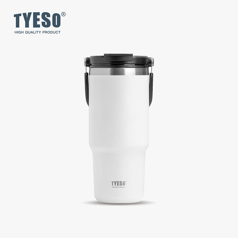TYESO 대용량 텀블러 보온보냉 손잡이텀블러 스테인리스 학생 심플 900ml, 화이트 - 상품 이미지
