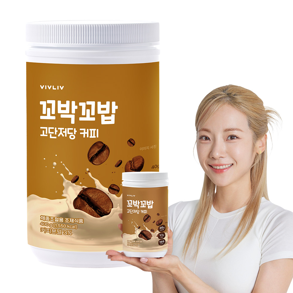 심으뜸 꼬박꼬밥 고단저당 단백질 쉐이크 대용량 커피, 400g, 1개