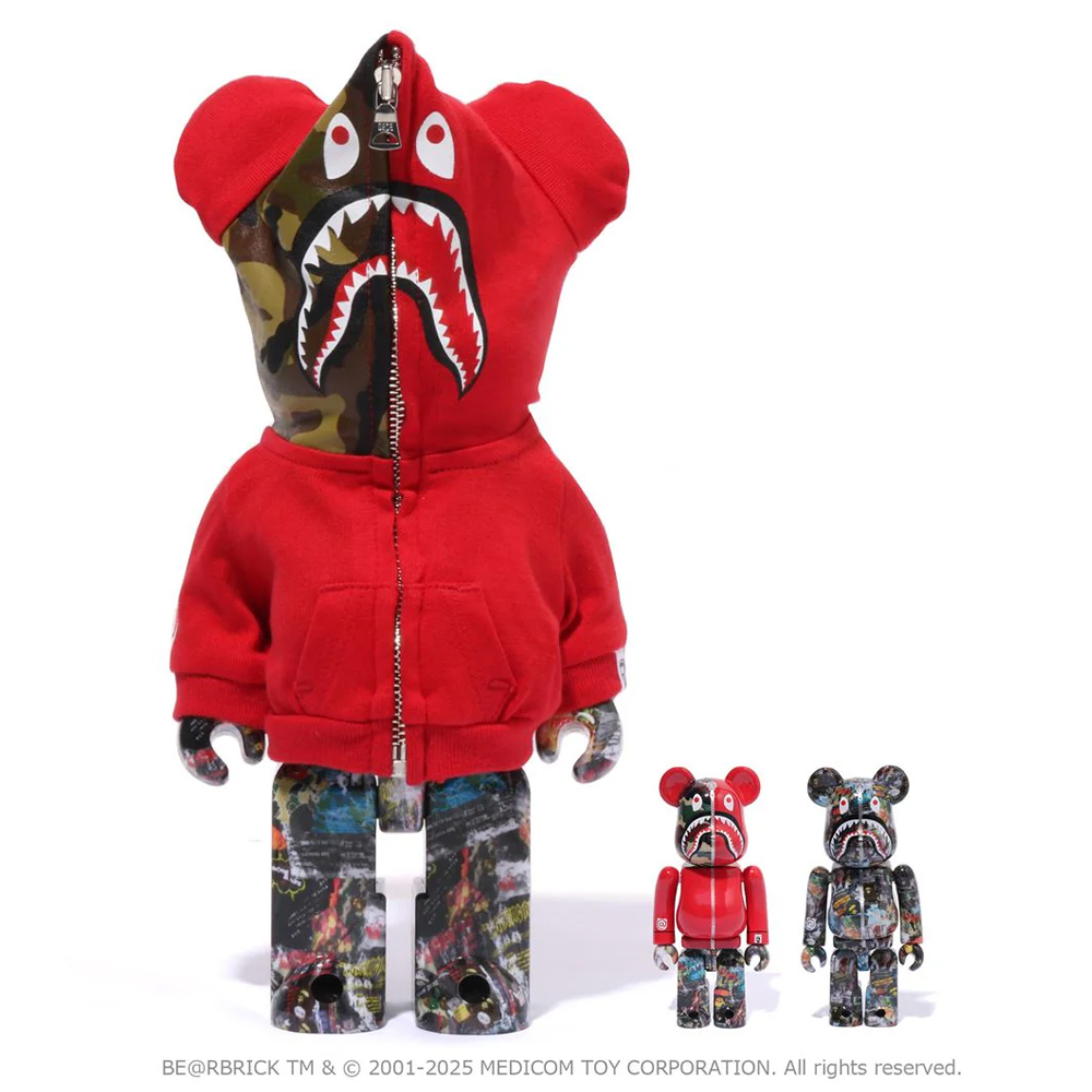 베이프 베어브릭 LEGACY CAMO SHARK BE@RBRICK 100%&400% 4월 신상 1K73-185-905 - 상세 이미지 3