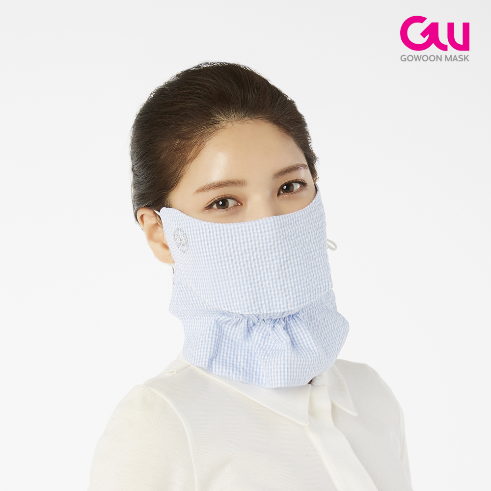 고운 L 지지미 마스크 자외선차단 골프 야외활동 자전거 등산 UV 얼굴햇빛가리개 - 상세 이미지 4