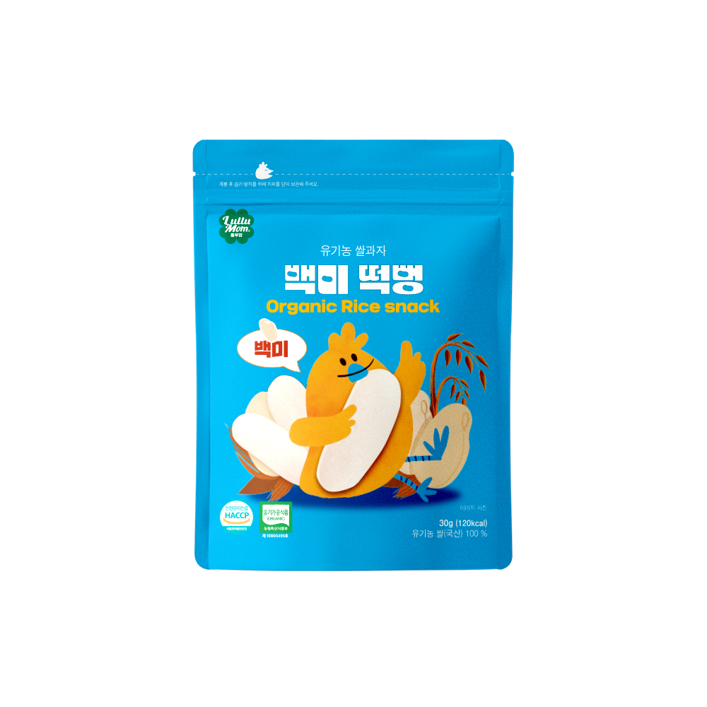 룰루맘 유기농 쌀과자 백미 떡뻥 1봉(30g) - 상품 이미지