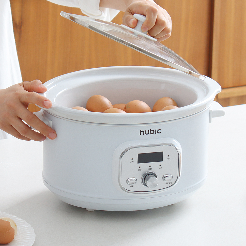 휴빅 맥반석 구운계란 굽는 기계 만들기 달걀 삶는 계란찜기 에그쿠커 타이머 예약기능