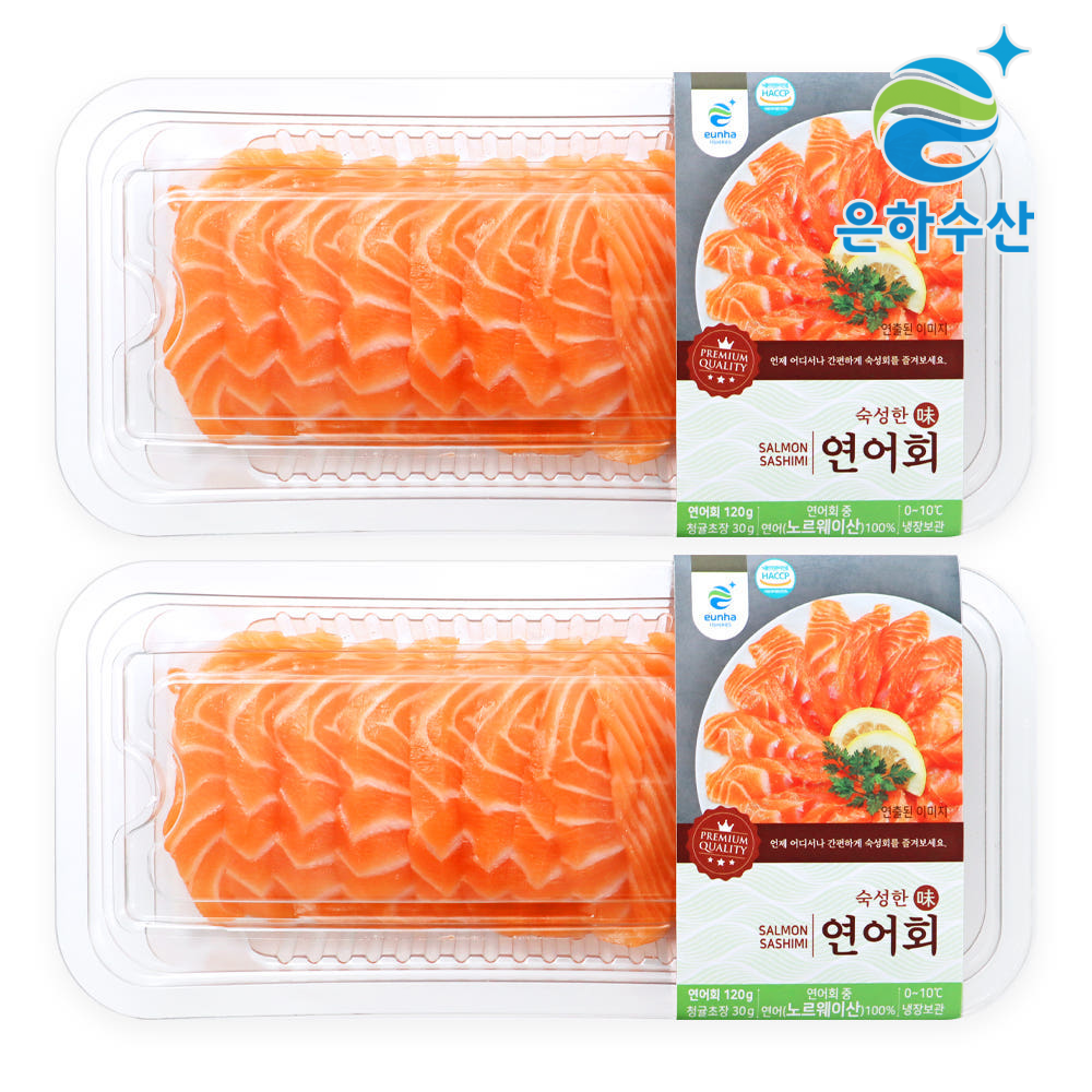 노르웨이 숙성 연어회 120g, 2개