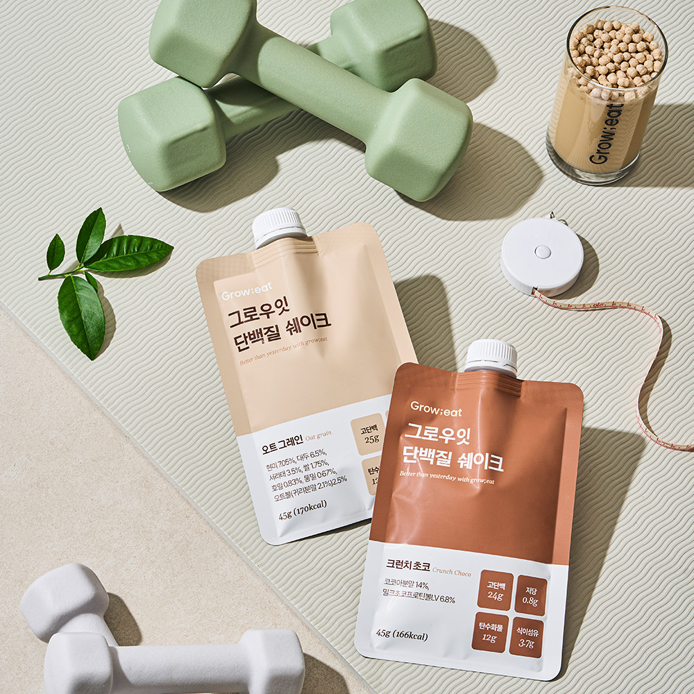 그로우잇 단백질 쉐이크 파우치 저당 식사대용 혼합 2팩 (14개입) 외 2종