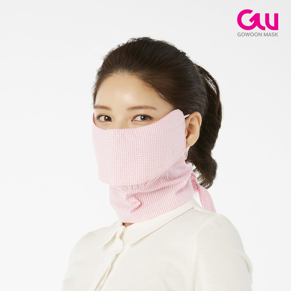 고운 자외선차단 리본지지미 마스크 골프 야외활동 자전거 등산 UV 얼굴햇빛가리개 - 메인 이미지