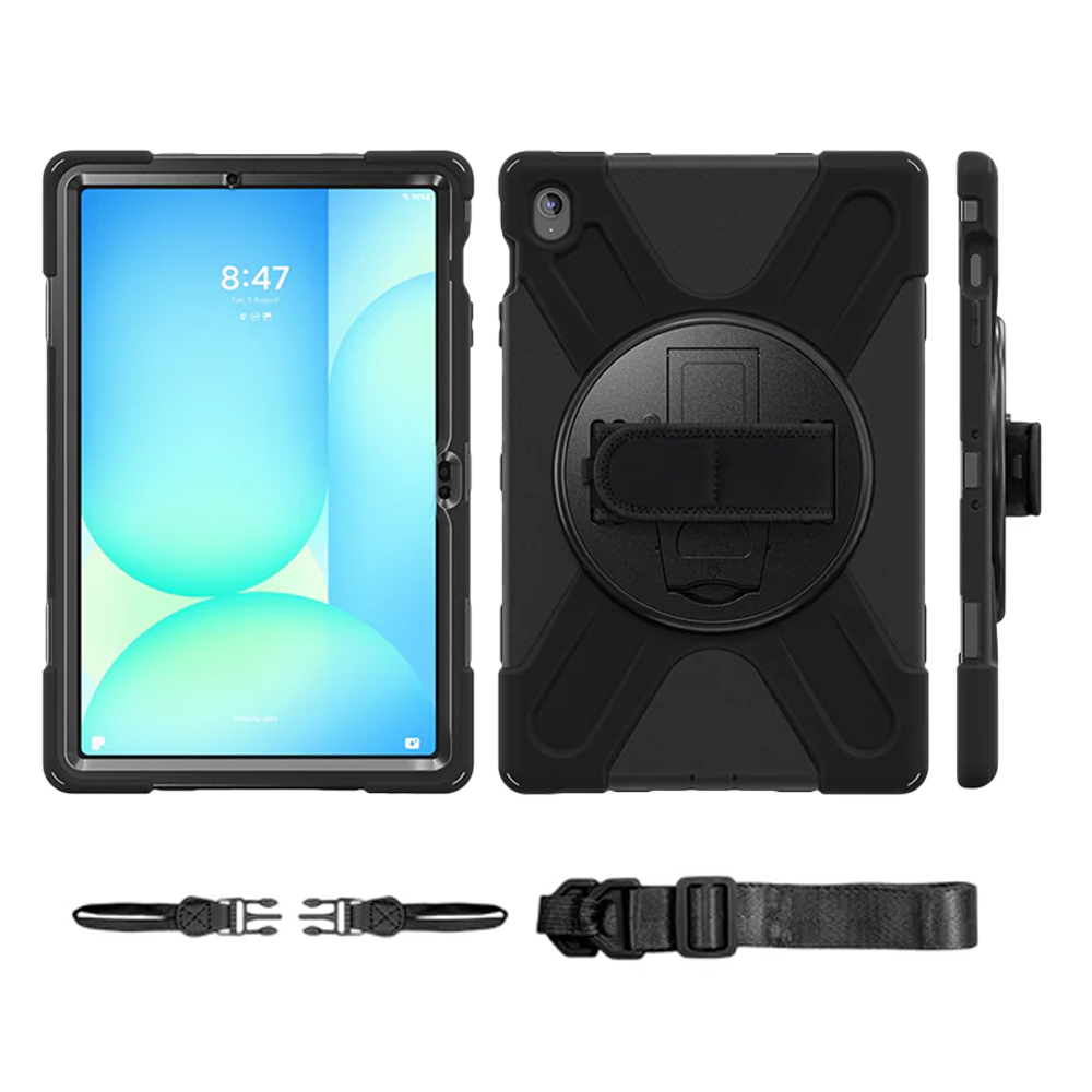 갤럭시탭 S10 FE 플러스 케이스 범퍼 스트랩 키즈 라운드 글러브 아머 블랙, 탭 S10 FE+ - 상세 이미지 2