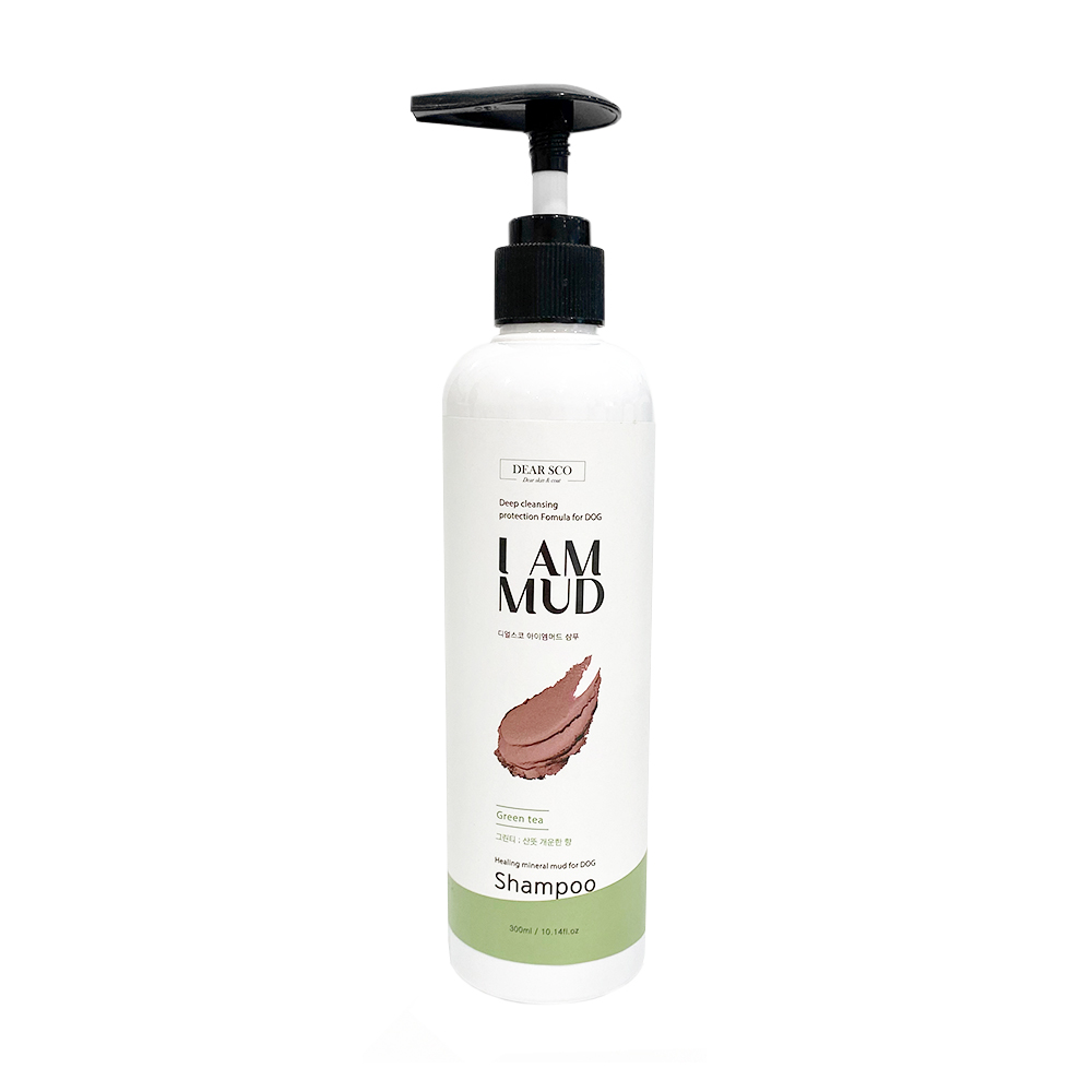 강아지 아이엠 천연 머드팩비누 마사지 저자극 샴푸 그린티(산뜻한향), 300ml, 1개 - 메인 이미지