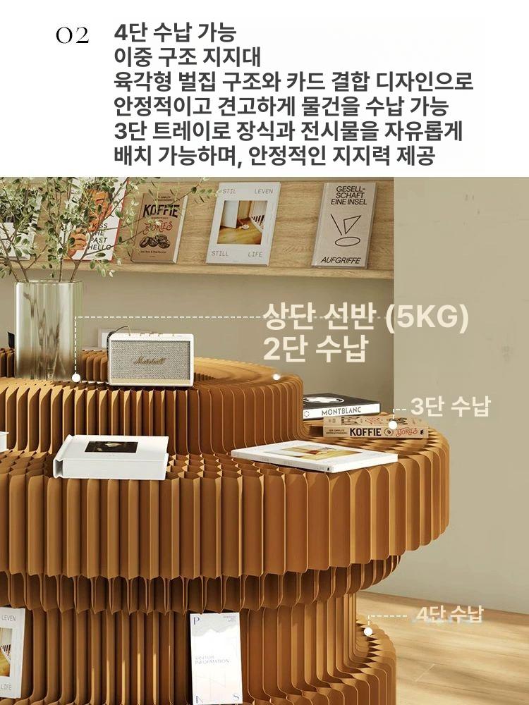 다용도 종이 전시 책상 데스크 사무실 접이식 사무용 칸막이 모션 세트 화이트 - 상세 이미지 4